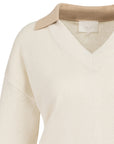 Yaya V-Neck W/Collar Sweater