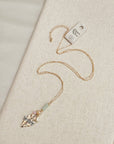 Gold Dragonfly Amazonite & Crystal Pendant Necklace