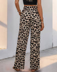 High Waisted Wide Pants Leopard