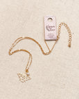 Textured Brass Bee Gold Charm Necklace