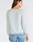 Scallop Edge Button Down Blouse