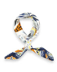 Color Floral Drawing Print Silky Square Scarf