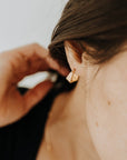 Frame Hoops Gold Geometric Minimal Earrings
