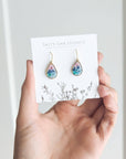 Colourful Real Flowers Teardrop Earrings - Random Colors