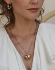 Puffed Heart on Toggle Chain Necklace
