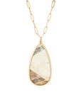 Stone Teardrop Pendant Necklace