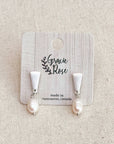 Minimalist Bar Pearl Drop Earrings