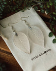 Silver Real Leaf Earrings