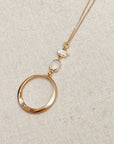 Minimalist Hoop with Keshi Pearl Necklace - Gold