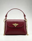 Bee Happy Mini Leather Crossbody Bag with Gold Bee Clasp