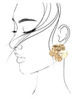 Large Hammard Matte Flower Earrings