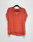 Breezy V-Neck Linen Tee