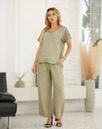 Breezy V-Neck Linen Tee