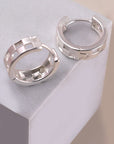 Mini Cutout Checker Hoop Huggie Earring