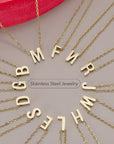 18k Stainless Steel Tarnish Free Initial Necklace