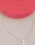 18k Stainless Steel Tarnish Free Initial Necklace