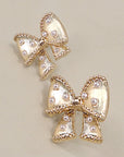 Bow Pearl Stud Earrings