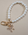 Pearl Bow Heart Seashell Bag Charm Keychains