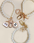 Pearl Bow Heart Seashell Bag Charm Keychains