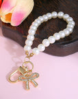 Pearl Bow Heart Seashell Bag Charm Keychains