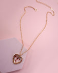 Pressed Flower Gold Heart Necklace
