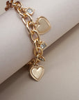 Charm Bracelet-heart Rhinestone Charms
