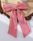 Pretty Organza Checker Bow Ribbon Hair Clips