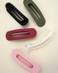 Oval Lay Down Flat Hair Claw Clips