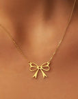 18k Stainless Steel Tarnish Free Bow Necklace