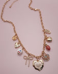 Charm Necklace-cherry Bow Strawberry Flower Heart