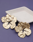 Large Hammard Matte Flower Earrings