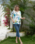 Azure Floral Boatneck Tee