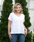 Breezy V-Neck Linen Tee