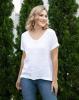 Breezy V-Neck Linen Tee