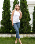 Ribbed Bamboo tank top with Buttons
