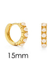 15mm Pearl Huggie Hoops