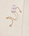 CZ Mini Dragonfly Charm Necklace Gold