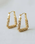 Geometric Sparkling Drop Earrings