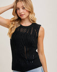 Sheer Open Knit Sweater Tank