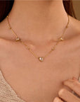 18K Stainless Steel CZ Necklace