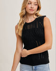 Sheer Open Knit Sweater Tank