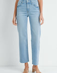 Light Wash Slim Palazzo w/ Scissor Cut