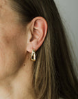 Drop Hoops Gold Bold Lightweight Everyday Earrings