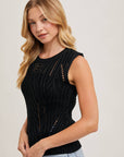 Sheer Open Knit Sweater Tank