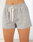 Yarn Dye Linen Blend Paperbag Shorts