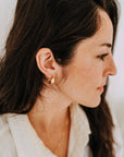 Gold Clutch Hoops – Sculpted Everyday Statement