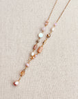 Gold & Multicolor Pearl Beaded Y Necklace