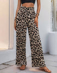 High Waisted Wide Pants Leopard