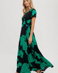 Floral Print Wrap Maxi Dress