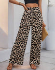 High Waisted Wide Pants Leopard